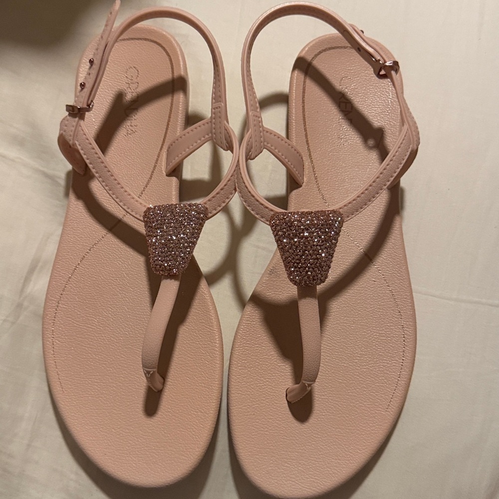 Elegant Pink Sandals with Rhinestone Detail